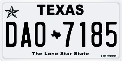 TX license plate DAO7185