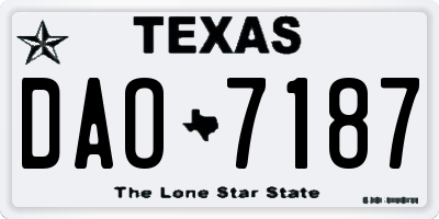 TX license plate DAO7187