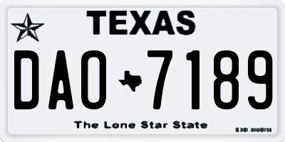 TX license plate DAO7189