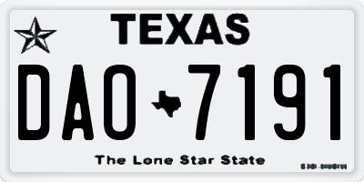TX license plate DAO7191