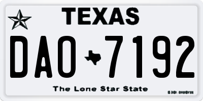 TX license plate DAO7192