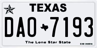 TX license plate DAO7193