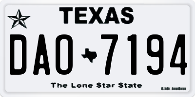 TX license plate DAO7194