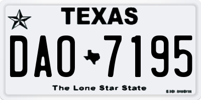 TX license plate DAO7195