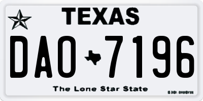 TX license plate DAO7196