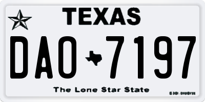 TX license plate DAO7197