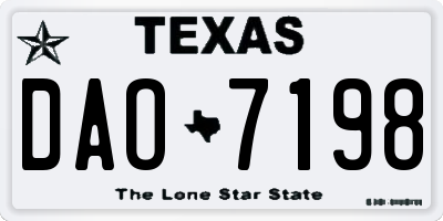 TX license plate DAO7198