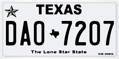 TX license plate DAO7207