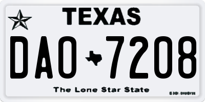 TX license plate DAO7208