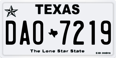 TX license plate DAO7219