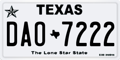TX license plate DAO7222