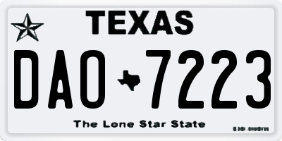 TX license plate DAO7223