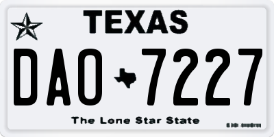 TX license plate DAO7227