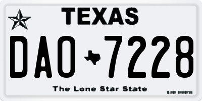 TX license plate DAO7228