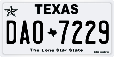 TX license plate DAO7229