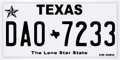 TX license plate DAO7233