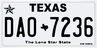 TX license plate DAO7236