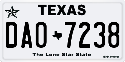 TX license plate DAO7238