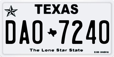 TX license plate DAO7240