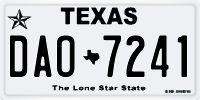 TX license plate DAO7241