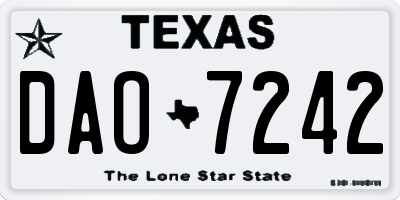 TX license plate DAO7242