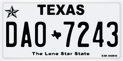 TX license plate DAO7243