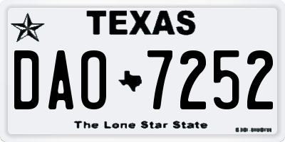 TX license plate DAO7252
