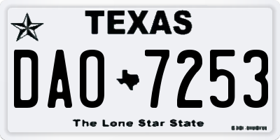 TX license plate DAO7253