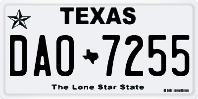 TX license plate DAO7255