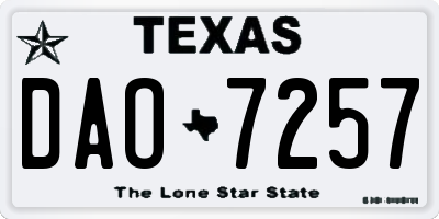 TX license plate DAO7257