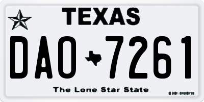 TX license plate DAO7261