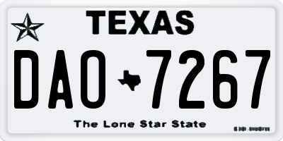 TX license plate DAO7267