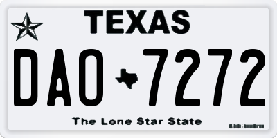 TX license plate DAO7272