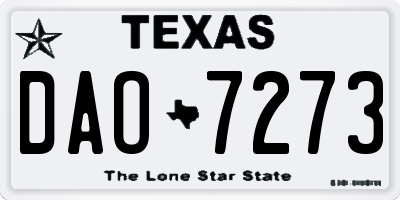 TX license plate DAO7273