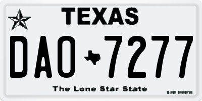 TX license plate DAO7277