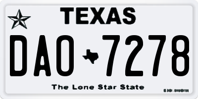 TX license plate DAO7278