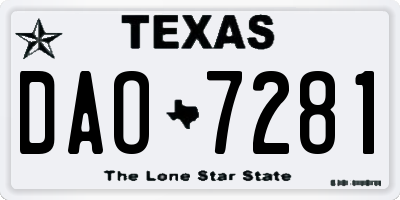 TX license plate DAO7281