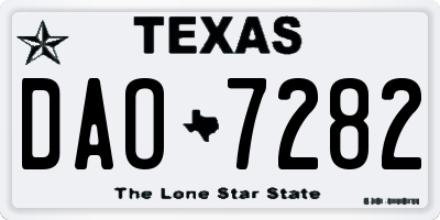 TX license plate DAO7282