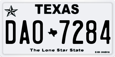 TX license plate DAO7284