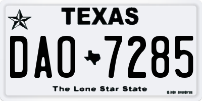 TX license plate DAO7285
