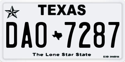TX license plate DAO7287