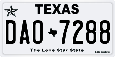 TX license plate DAO7288