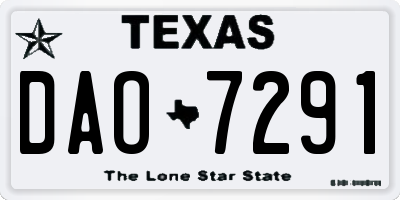 TX license plate DAO7291