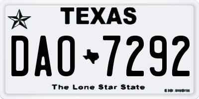TX license plate DAO7292