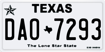 TX license plate DAO7293