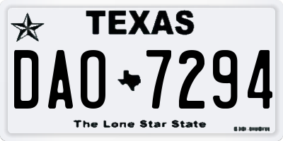 TX license plate DAO7294