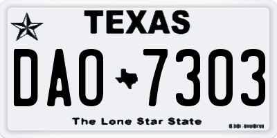 TX license plate DAO7303