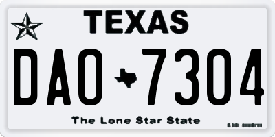 TX license plate DAO7304