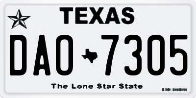TX license plate DAO7305