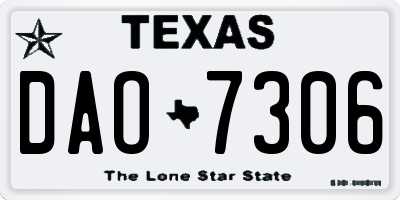TX license plate DAO7306
